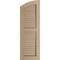 Ekena Millwork Rough Cedar 2 Equal Louver w/Elliptical Top Faux Wood Shutters, 18W x 90H 84 Low Side, PR SHULVL18X90RCPR - alternate 11